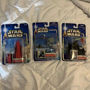 Set of 3 Star Wars action figure play sets. NIB